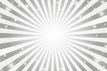 Wall Mural - sun rays background. white and grey radial abstract comic pattern with stars. vector explosion abstr