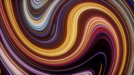 Wall Mural - 3d render, abstract background with curvy lines. modern wallpaper