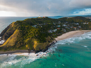 Wall Mural - Aerial view of Wategos Beach, Byron Bay, Australia.