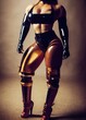 © DKN Media - Fetish portrait. Woman bodybuilder in latex suit and sexy pose.