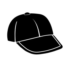 Wall Mural - baseball cap icon. black baseball cap icon on white background. vector illustration