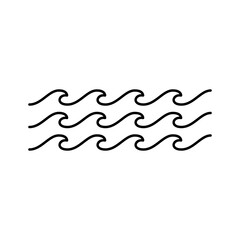 Wall Mural - water wave icon. thin linear sign of waves. vector illustration. black wave icon