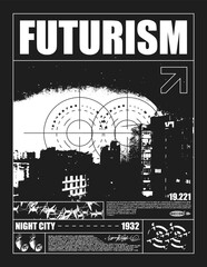 Wall Mural - retro futuristic poster street 