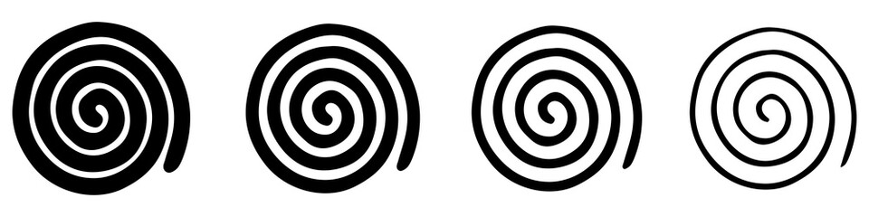 Wall Mural - twisted swirl elements. set of simple spirals. abstract graphic elements. vector illustration