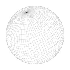 Wall Mural - planet earth globe grid of meridians and parallels, or latitude and longitude. 3d vector illustratio