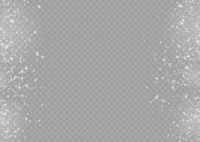 Blur White Sparks And Glitter Special Light Effect. Fine, Shiny Bokeh Dust Particles Fall Off Slightly. Defocused Silver Sparkle, Stars And Blurry Spots. Magical Flickering Lights. Vector Illustration