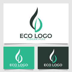 Wall Mural - eco logo vector design template