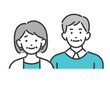 笑顔のシニア夫婦のベクターイラスト素材／お年寄り／老夫婦