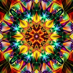 Wall Mural - Abstract Colorful Kaleidoscope Background Photo