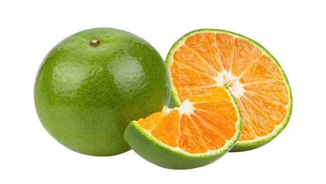 green orange tangerine on transparent png