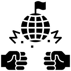 Canvas Print - geopolitical glyph style icon