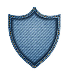 Aufkleber - Blue jeans shield icon protect guard sign layout template creative design