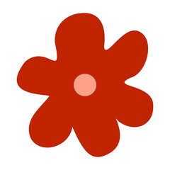 Poster - Abstract flower shape illustration in naive art for design element