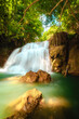 Beautiful waterfall in deep forest at Srinakarin Dam National Park
