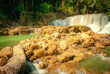 Beautiful waterfall in deep forest at Srinakarin Dam National Park