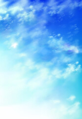 Wall Mural - realistic sky, blue heaven with white soft fluffy clouds abstract natural background. tranquil cloud