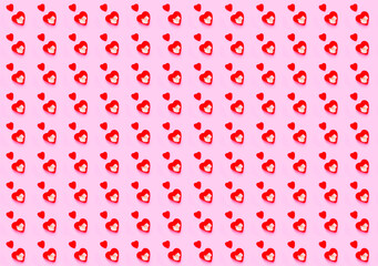 Wall Mural - Pattern of hearts for Valentine's Day. Gift wrapping paper design. Creative copy space