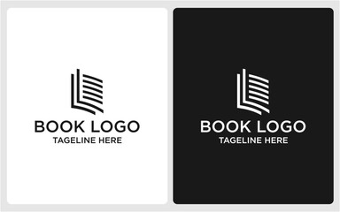 LOGO DESIGN BOOK SIMPLE MODERN NEGATIVE SPACE