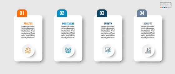 Infographic template business concept with step.
