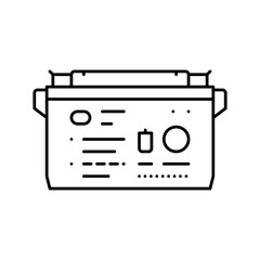 deep cycle battery line icon vector illustration