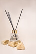 Aromatherapy reed diffuser air freshener with space for text below