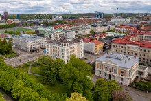 Sweden, Vastra Gotaland County, Gothenburg, Aerial View Of Residential Buildings Along Kungsportsavenyen Boulevard