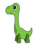 Fototapeta Dinusie - Little freindly green dino. Vector illustration for nursery t-shirt, kids apparel