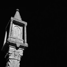 Medieval Christian Shrine Of Saint Zeno, Patron And Bishop Of City Of Verona, Erected In The 14th Century (Black And White With Copy Space)
