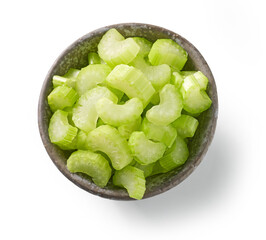 Sticker - bowl of chopped celery sticks