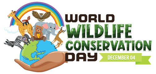 Wall Mural - World wildlife conservation day banner design