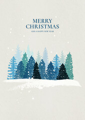 Poster - Hand painted watercolour christmas tree card design