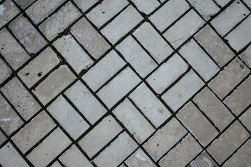 Old road paved with granite stones