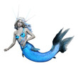 Blue Mermaid Fantasy Character Woman