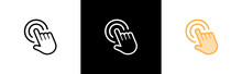 Hand Touch Icon. Hand Clicking Symbol. Tap Gesture Signs Stickers, Vector Illustration