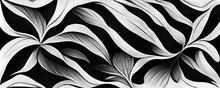 Floral Black White Fabric Pattern Geometric Minimal Abstract Banner 