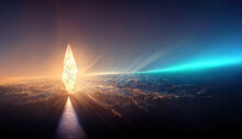 Realistic Crystal Background, AI Render.