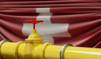 Wall Mural - Switzerland oil and gas fuel pipeline. Oil industry concept. 3D Rendering