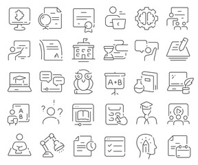 Poster - Study line icons collection. Thin outline icons pack. Vector illustration eps10