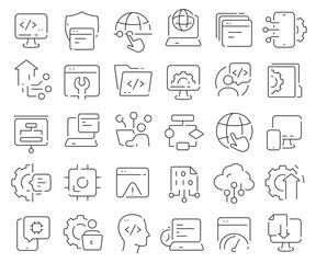Leinwandbilder - Programming line icons collection. Thin outline icons pack. Vector illustration eps10