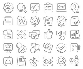 Wall Mural - Inspection line icons collection. Thin outline icons pack. Vector illustration eps10