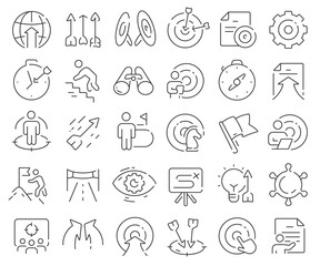 Aufkleber - Target line icons collection. Thin outline icons pack. Vector illustration eps10
