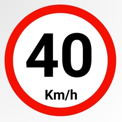 Wall Mural - Speed limit 40 km/h icon