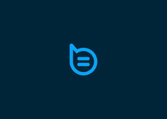 letter b chat logo design vector illustration template