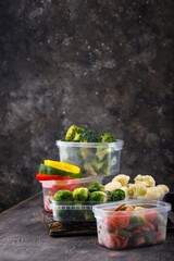 Wall Mural - Different frozen vegetables. Food storage.
