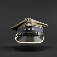 A Military Service Four Pointed Cap Of Colonel Józef Giza. Old Vintage Historic Military Suit. 3d Rendering