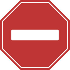 Wall Mural - Octagonal stop text red traffic sign, do not cross road octagon symbol in white isolated vector