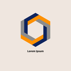 Wall Mural - Hexagon logo, hexagonal icon for business