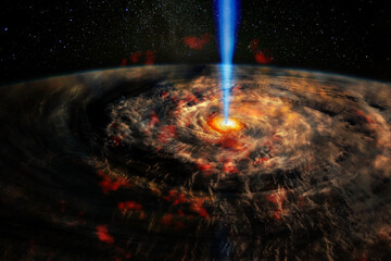Wall Mural - destructive hurricane of an exploding catastrophic planet. elements of this image furnished by nasa.