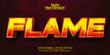 © DesignVectX - Flame text effect, fire orange color editable text style on dark grunge textured background
