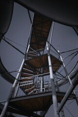 Sticker - Low-angle shot of a metal spiral staircase